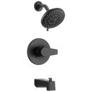 Peerless&reg; Matte Black Single Handle Multi Bathtub & Shower Faucet Trim Only 