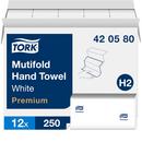 Multifold Paper Hand Towel, 3-Panel, 1-Ply 250-Towels, White (Case of 12)