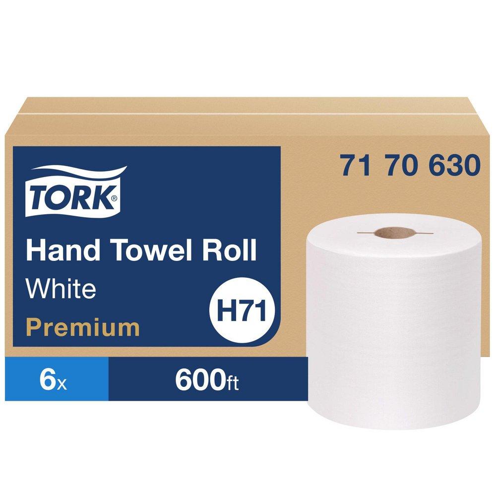 Tork White Paper Hand Towel Roll, 1-Ply, White, H71 System 