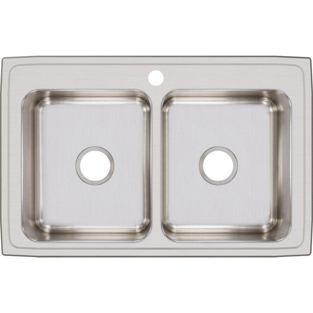 Elkay Lustrous Satin 33 x 21-1/4 in. Stainless Steel Double Bowl Drop-in Kitchen Sink in Lustrous Satin 
