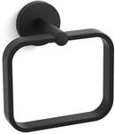 Square Closed Towel Ring in Matte Black