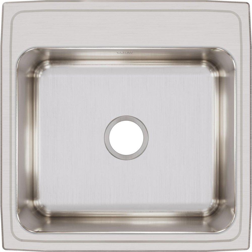 Elkay Lustrous Satin 22 X 22 0 Hole Single Band Deep Stainless Steel SINK Lustertone 