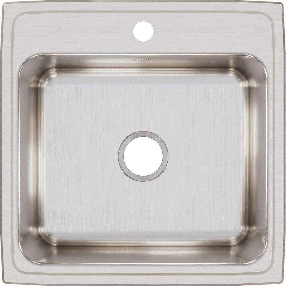 Elkay Lustrous Satin 22 x 22 in. Stainless Steel Single Bowl Drop-in Kitchen Sink in Lustrous Satin 