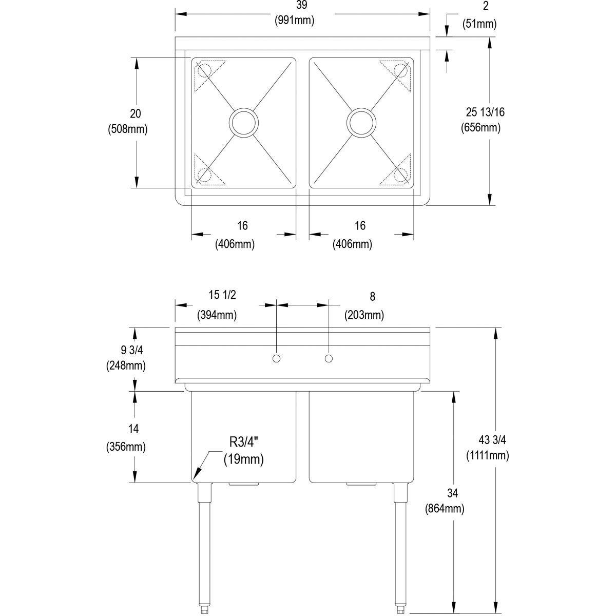 Elkay Lustrous Satin 22 x 22 in. Stainless Steel Single Bowl Drop-in Kitchen Sink in Lustrous Satin 