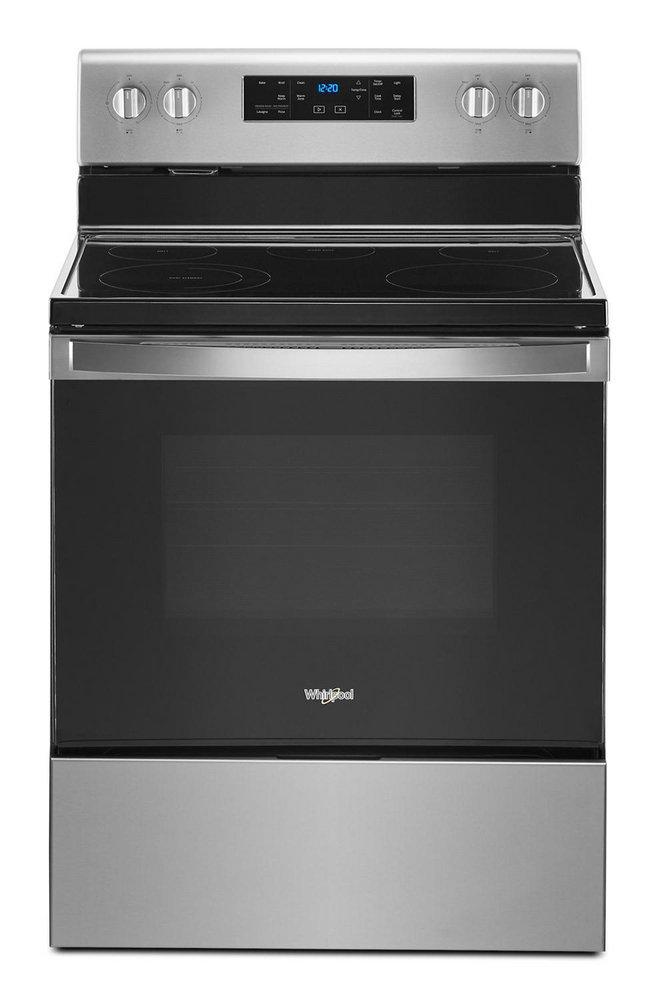Whirlpool Heritage Stainless Steel 29-7/8 in. Electric 5-Burner Smoothtop Freestanding Range 