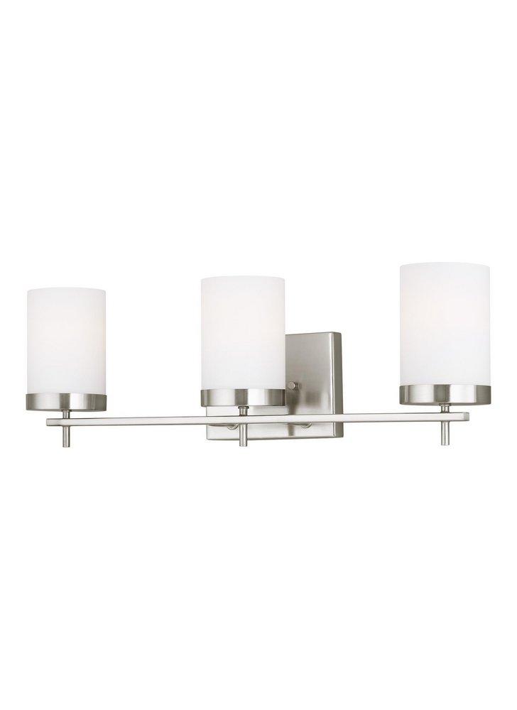 Visual Comfort & Co. Studio Brushed Nickel 75W 3-Light Medium Vanity Fixture 