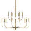 Visual Comfort & Co. Studio Burnished Brass 37-1/2 x 48-3/4 in. 60W 2-Tier 15-Light Transitional Chandelier 