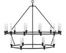 Visual Comfort & Co. Studio Aged Iron 39 x 49-3/25 in. 60W 2-Tier 18-Light Mid-century and Transitional Chandelier 