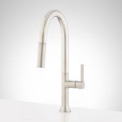 Single Handle Pull Down Kitchen Faucet in Stainless Steel