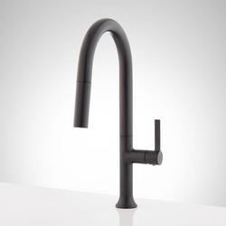 Single Handle Pull Down Kitchen Faucet in Matte Black
