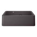 33 x 19 in. No-Hole Granite Composite Double Bowl Farmhouse Kitchen Sink in Cinder