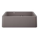 BLANCO Metallic Grey 33 x 19 in. Composite Double Bowl Farmhouse Kitchen Sink 
