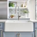 BLANCO White 33 x 19 in. Silgranit&reg; Double Bowl Farmhouse Kitchen Sink 