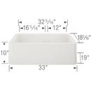 BLANCO White 33 x 19 in. Silgranit&reg; Double Bowl Farmhouse Kitchen Sink 