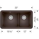 BLANCO Cafe 33 x 19 in. No-Hole Granite Composite Double Bowl Farmhouse Kitchen Sink 