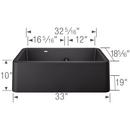 BLANCO Anthracite 33 x 19 in. No-Hole Granite Composite Double Bowl Farmhouse Kitchen Sink 