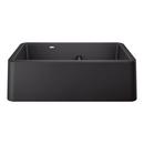 33 x 19 in. No-Hole Granite Composite Double Bowl Farmhouse Kitchen Sink in Anthracite
