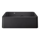 BLANCO Anthracite 33 x 19 in. No-Hole Granite Composite Double Bowl Farmhouse Kitchen Sink 