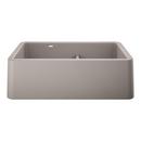 33 x 19 in. No-Hole Granite Composite Double Bowl Farmhouse Kitchen Sink in Concrete Grey