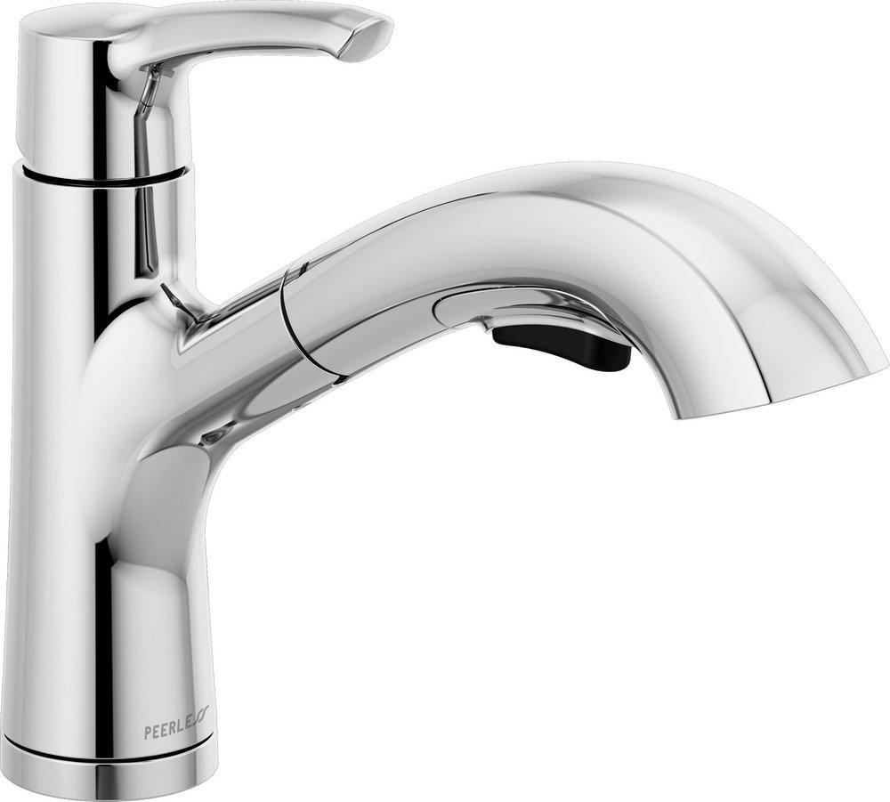 Peerless&reg; Chrome Single Handle Pull Out Kitchen Faucet 