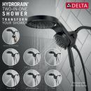 Delta Faucet Matte Black Multi Function Showerhead 