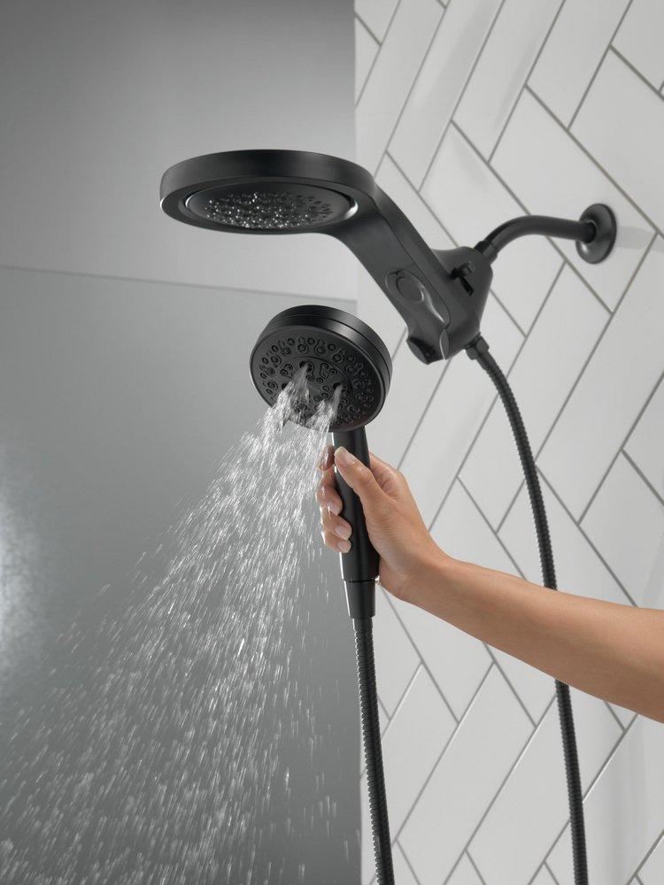 Delta Faucet Matte Black Multi Function Showerhead 