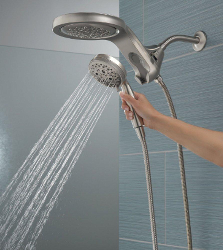 Delta Faucet Stainless Multi H2Okinetic PowerDrench,Full Body,Massaging,Shampoo Rinsing and Pause Showerhead 