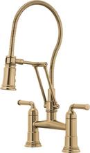 Brizo Luxe Gold Bridge Two Handle Widespread Kitchen Faucet 
