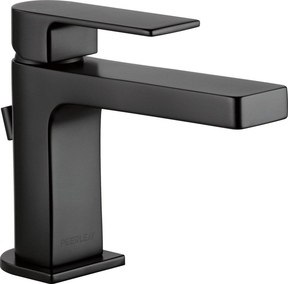 Peerless&reg; Matte Black Single Handle Monoblock Bathroom Sink Faucet 