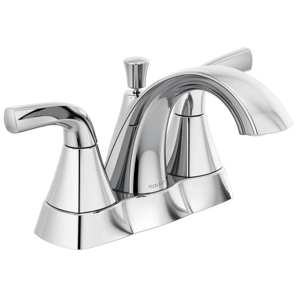 Two Handle Centerset Bathroom Sink Faucet in Chrome 