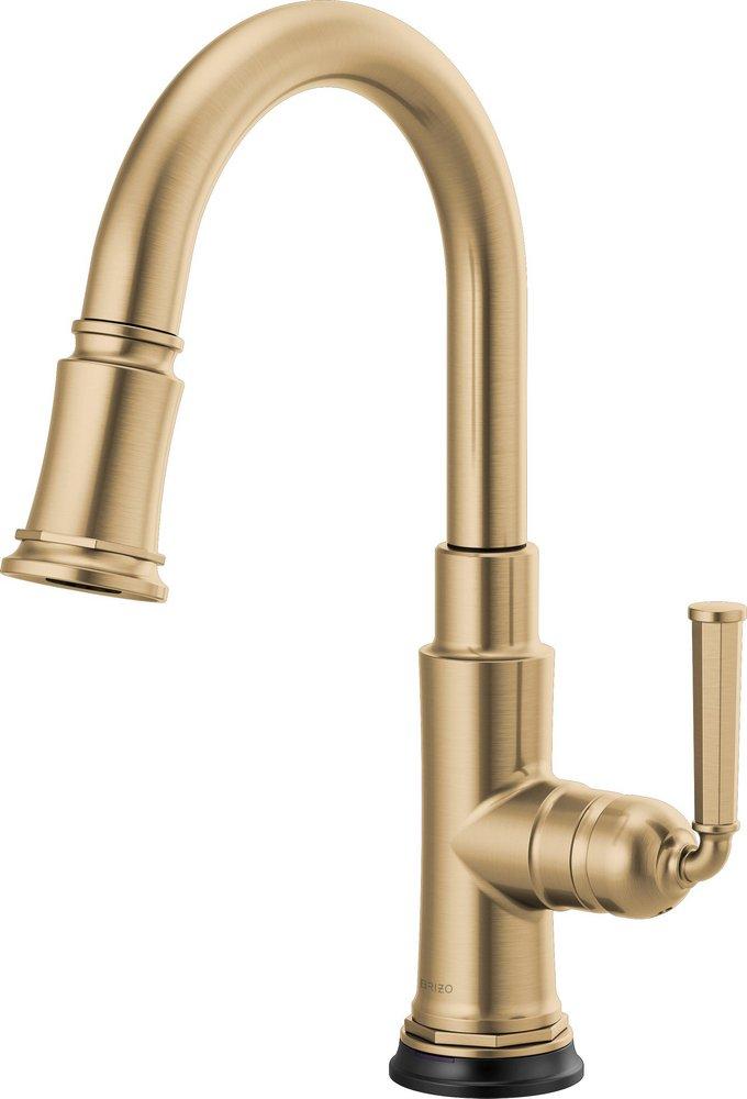 Single Handle Pull Down Kitchen Faucet in Luxe Gold 