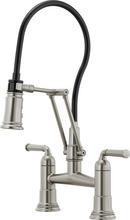 Brizo Stainless Two Handle Bridge Widespread Kitchen Faucet 