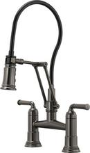 Brizo Luxe Steel Two Handle Bridge Widespread Kitchen Faucet 