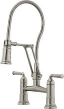 Two Handle Bridge Kitchen Faucet in Stainless