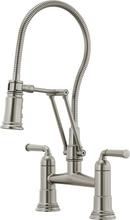Brizo Stainless Bridge Two Handle Widespread Kitchen Faucet 