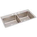 43 x 22 in. 3 Hole Stainless Steel Double Bowl Drop-in Kitchen Sink in Lustrous Satin