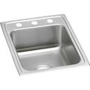 4 Hole Single Bowl Top Mount Square Kitchen Sink with Center Drain in Lustrous Highlighted Satin