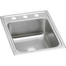 Elkay Stainless Steel 4 Hole Single Bowl Top Mount Square Kitchen Sink with Center Drain 
