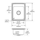 Elkay Stainless Steel 4 Hole Single Bowl Top Mount Square Kitchen Sink with Center Drain 