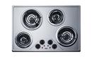 30" WIDE 230V ELECTRIC COOKTOP WITH FOUR COIL ELEMENTS AND STAINLESS STEEL FINISH 