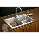 Elkay Lustrous Satin 33 X 22 One Hole Double Bowl Stainless Steel SINK Gourmet 