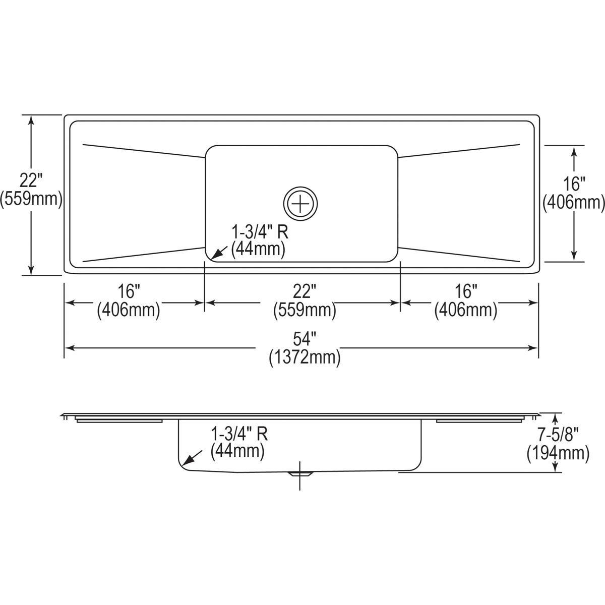 Elkay Lustrous Highlighted Satin Drop-In and Topmount Classroom Sink 
