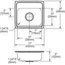 Elkay Lustrous Satin 17 x 16 in. Stainless Steel Single Bowl Drop-in Kitchen Sink in Lustrous Satin 