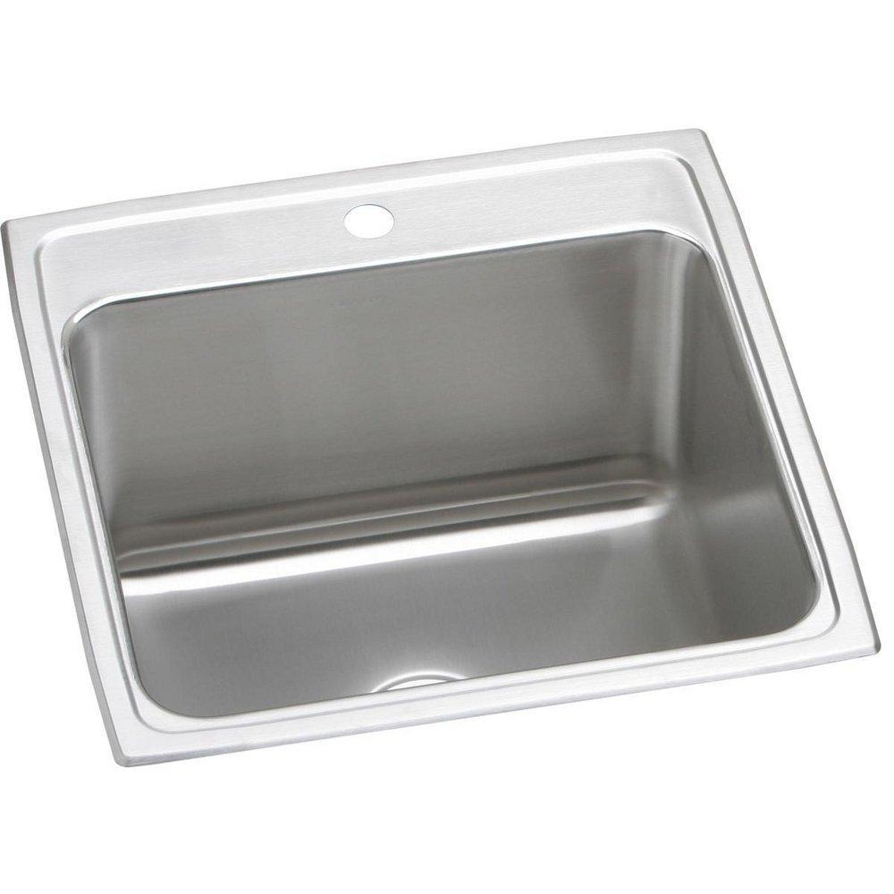 Elkay Lustrous Satin 22 x 22 in. Stainless Steel Single Bowl Drop-in Kitchen Sink in Lustrous Satin 