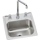 Single Bowl Top Mount Bar Sink and Faucet Kit in Lustrous Highlighted Satin