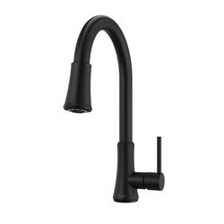 Single Handle Pull Down Kitchen Faucet in Matte Black