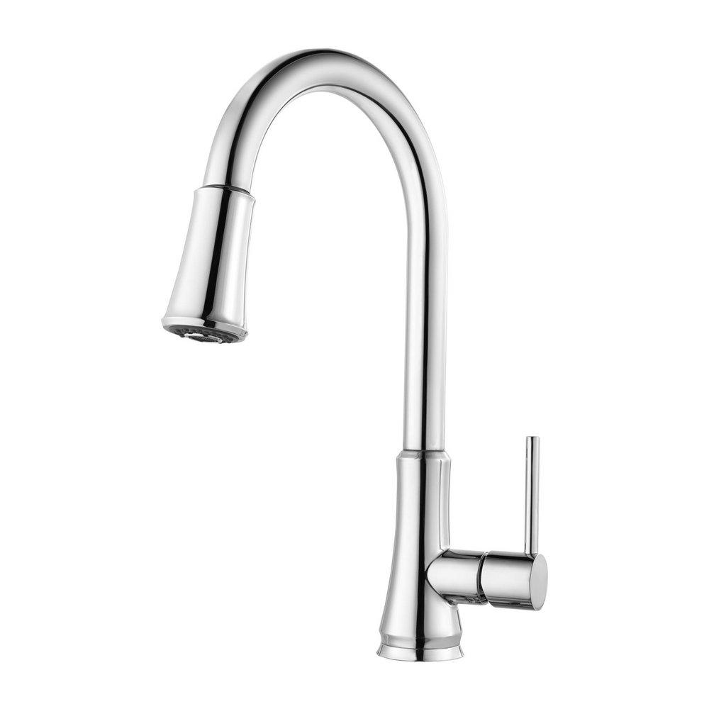 Pfister Polished Chrome Single Handle Pull Down Kitchen Faucet 