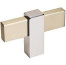 2-3/8 in. Knob in Silver Champagne/Polished Chrome
