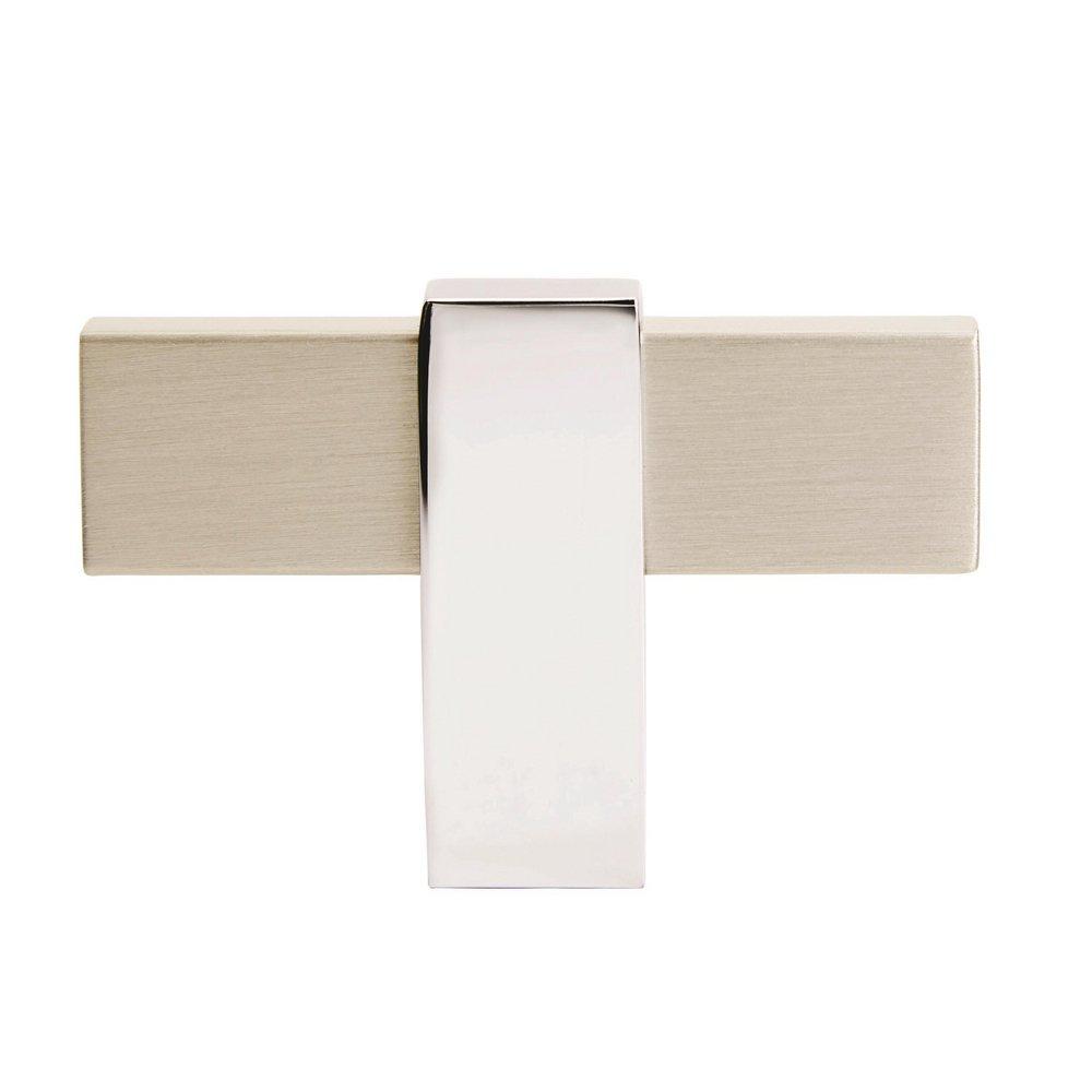 MULINO 2-3/8 IN (60 MM) LENGTH SILVER CHAMPAGNE/POLISHED CHROME CABINET KNOB 