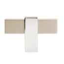 MULINO 2-3/8 IN (60 MM) LENGTH SILVER CHAMPAGNE/POLISHED CHROME CABINET KNOB 